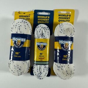 Howies Hockey 96" Skate Laces Lot of 3 Pairs, 1 is Waxed 2 are Reg. Brand New!